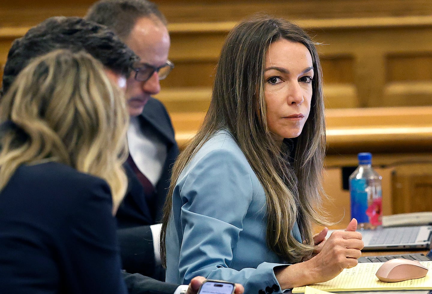 Norfolk Superior Court scene during the Karen Read trial live, featuring witness testimony