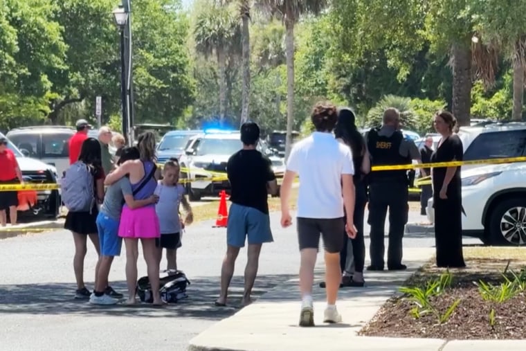 Police checkpoint on Sullivan's Island during the ongoing investigation