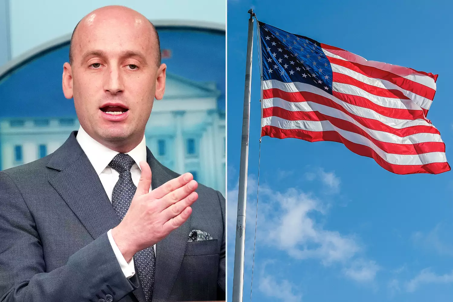 Stephen Miller speaking at a White House briefing