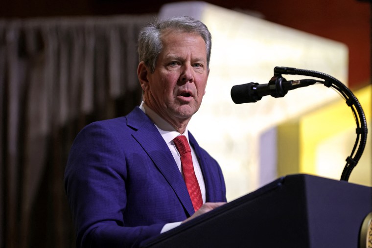 Brian Kemp Senate race discussions at a Georgia rally