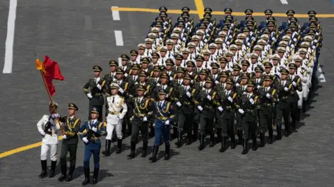 Vladimir Putin and world leaders at Victory Day parade