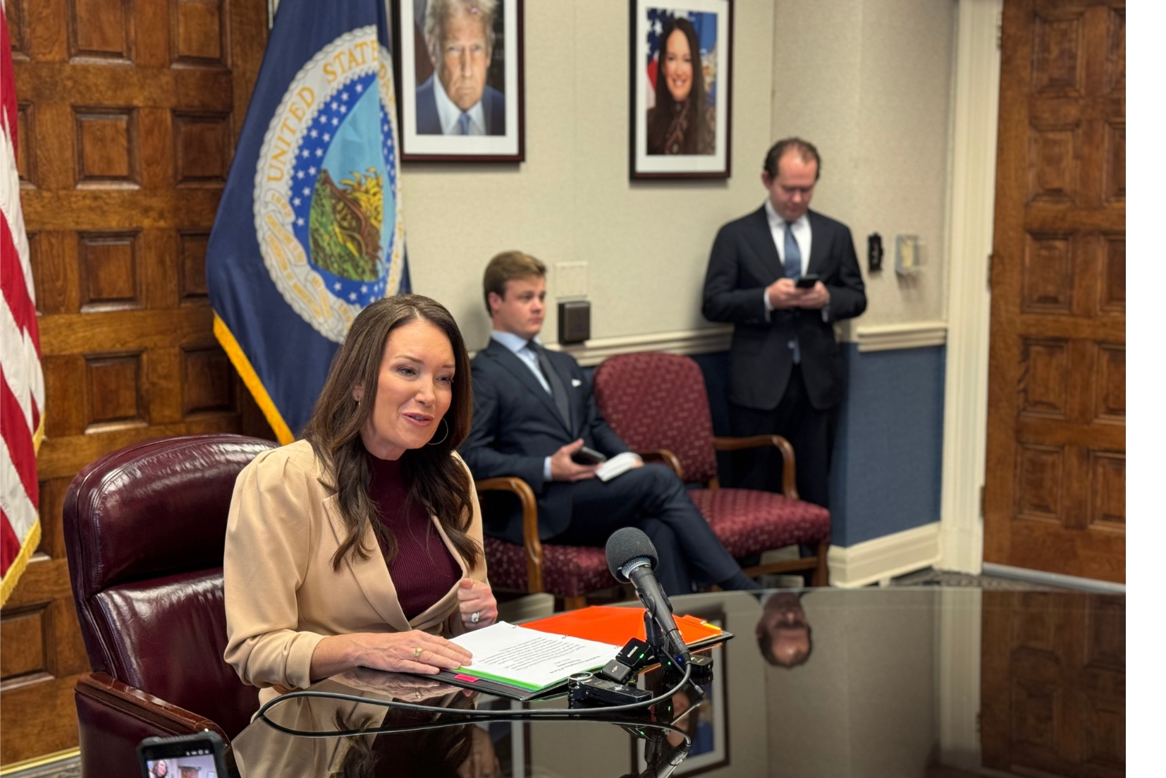 Brooke Rollins addressing USDA staff