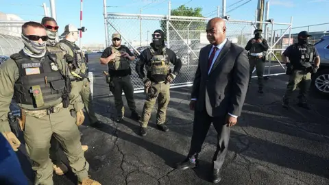 Newark mayor Ras Baraka leads protests outside Delaney Hall ICE detention center