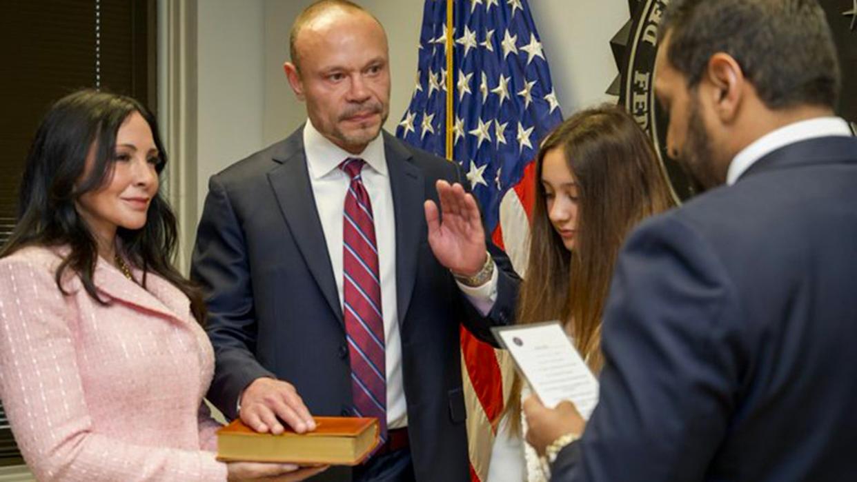 Dan Bongino at a press conference as FBI Deputy Director