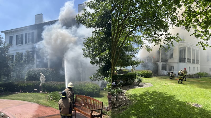 Historic Nottoway Plantation fire view