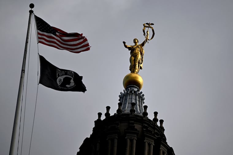 View of Pennsylvania State Capitol related to PA voter ID debate