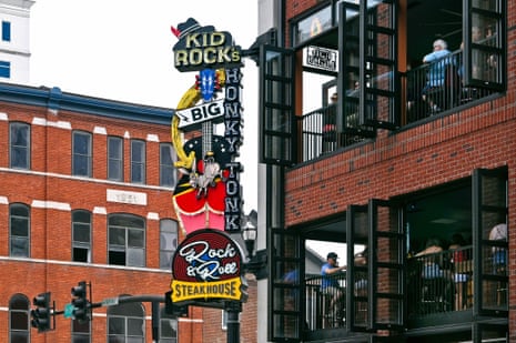 Crowd outside Kid Rock's Big Ass Honky Tonk Rock N’ Roll Steakhouse in Nashville