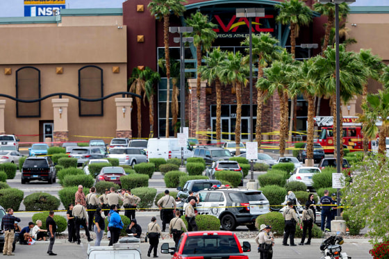 Police respond to the shooting at Las Vegas gym