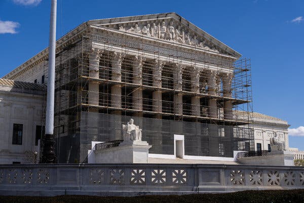 Supreme Court building and discussion of the Alien Enemies Act case