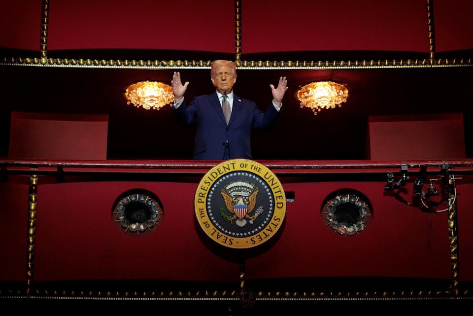 President Trump speaking at the Kennedy Center board dinner